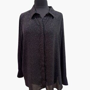 M & S Metallic Spot Long Sleeve Shirt